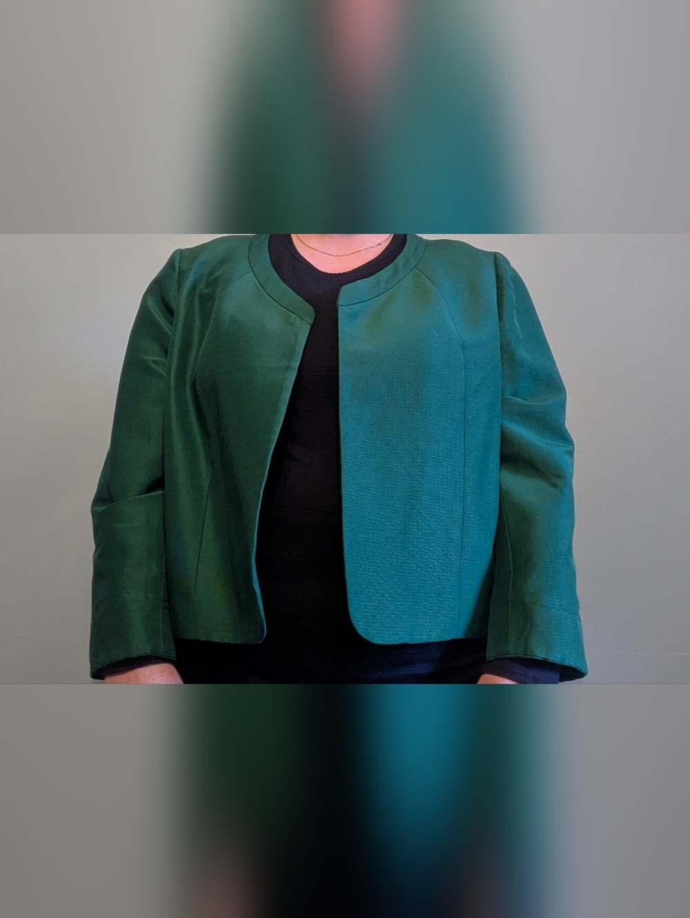 Talbots Emerald Green Cotton Silk Blazer Jacket Women's Size 20 NWT - Picture 10 of 11
